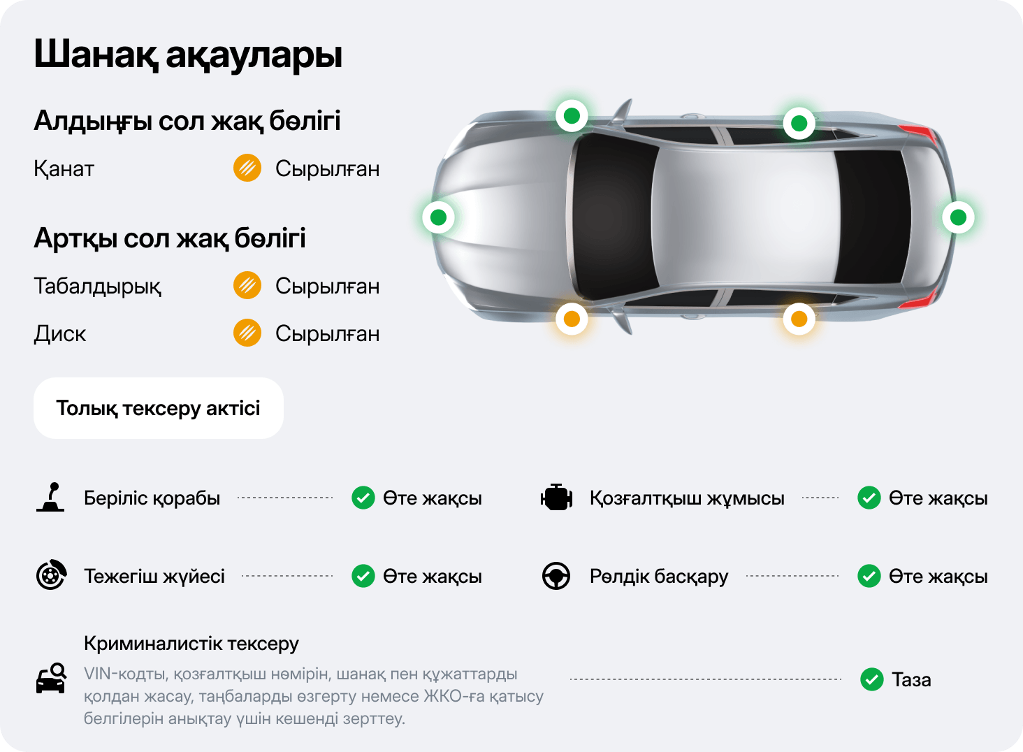 Техникалық жағдайын тексеру